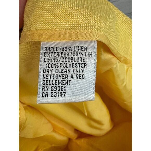 TALBOTS Irish linen 100% linen lined yellow dress ankle pants size 10 NWT - Picture 7 of 7